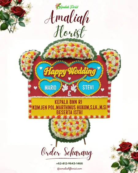 Papan Bunga Pernikahan Marga Dauh Puri